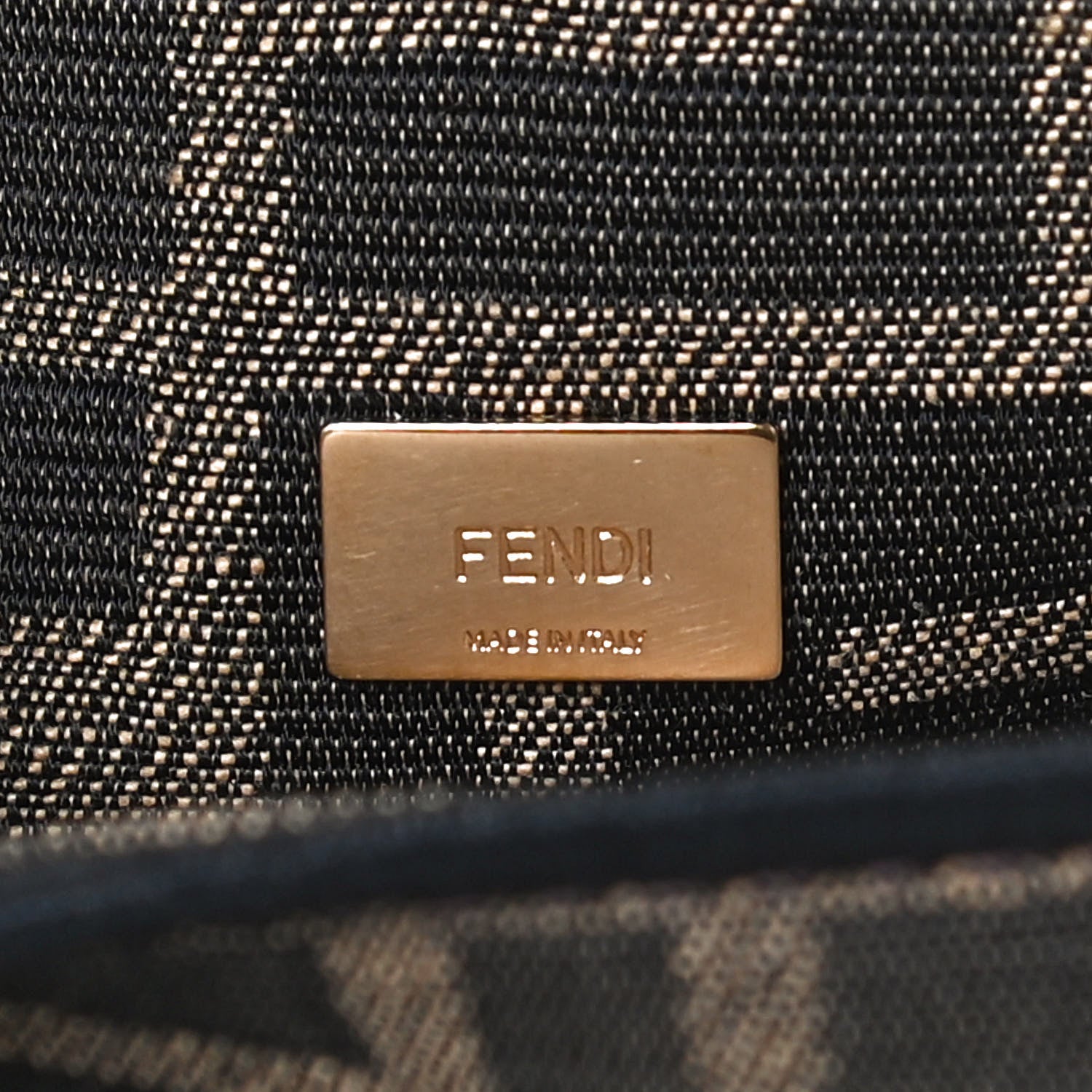 Fendi Fabric Jacquard FF 1974 Mini Baguette Tobacco Moro Black 7 of 8