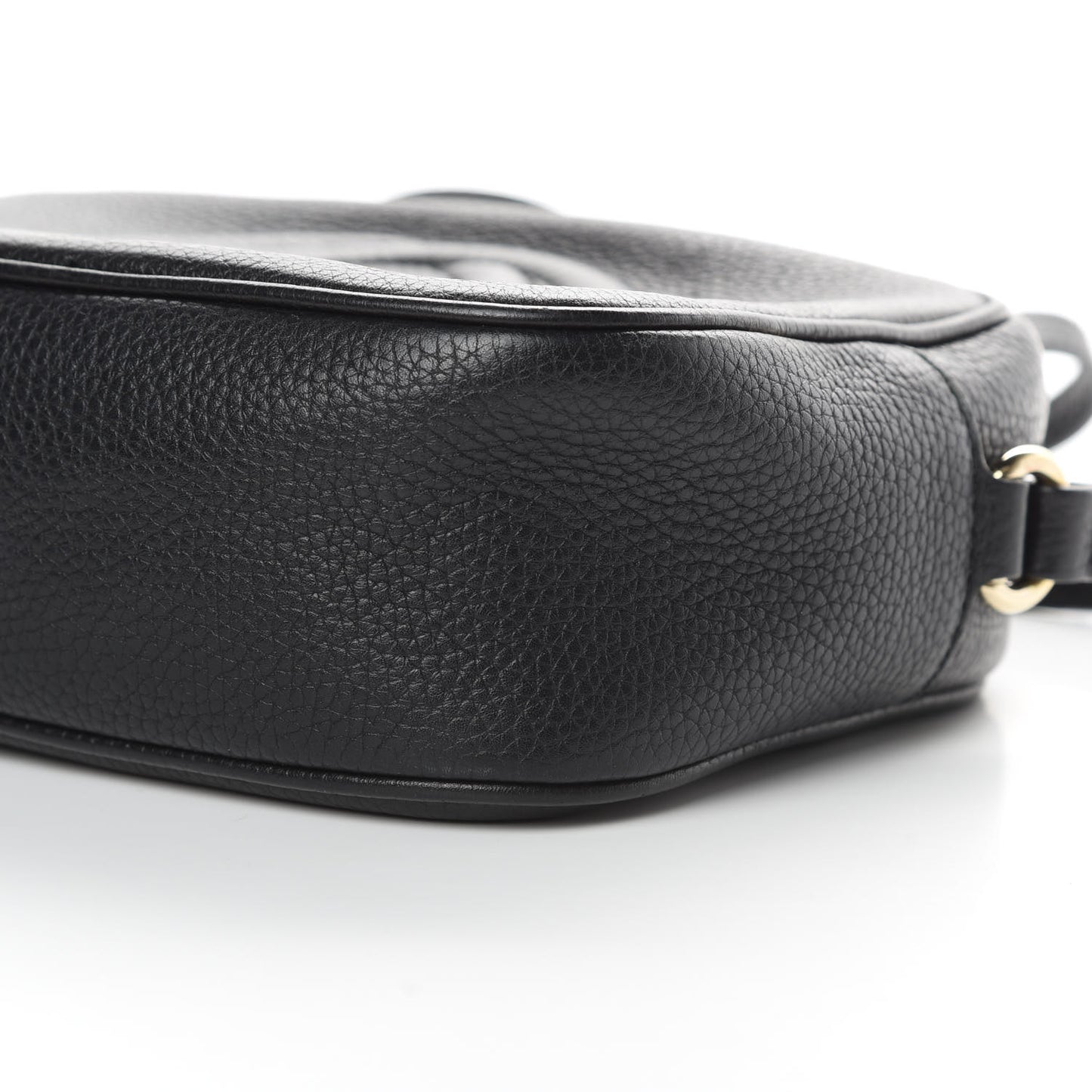 Pebbled Calfskin Small Soho Disco Bag Black