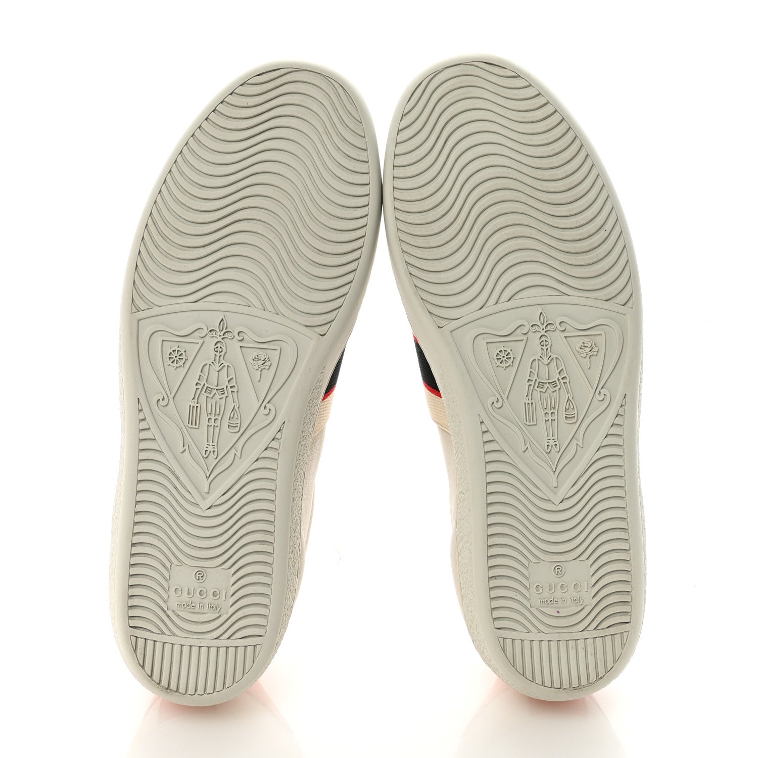 Gucci Calfskin Stripe Womens New Ace Sneakers 36 New Mystic White Ecru Red Flame 6 of 9