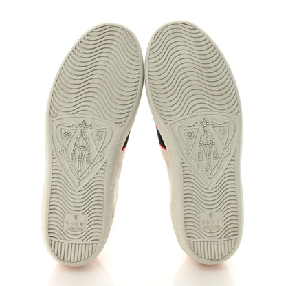 Gucci Calfskin Stripe Womens New Ace Sneakers 36 New Mystic White Ecru Red Flame 6 of 9
