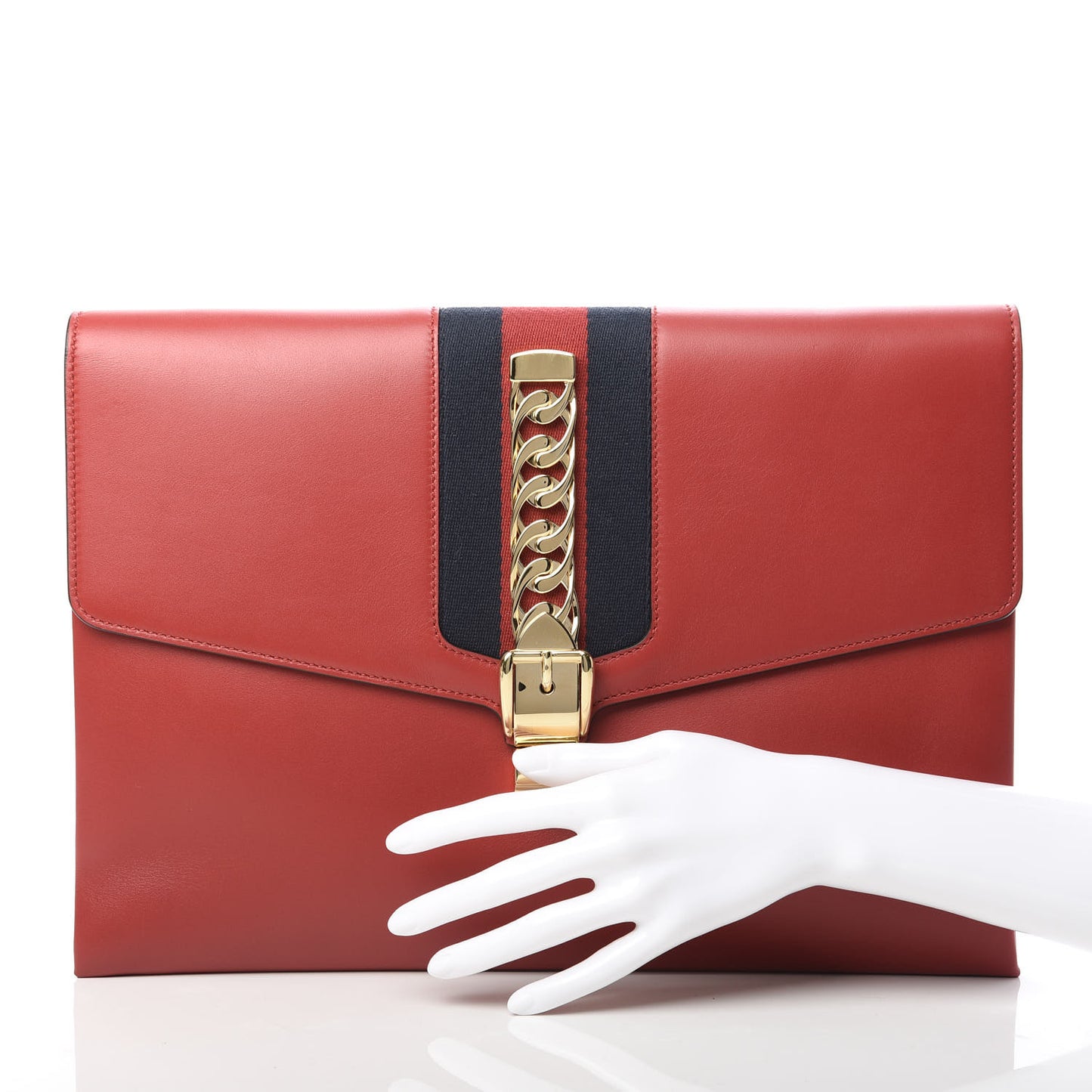 Calfskin Maxi Sylvie Clutch Red