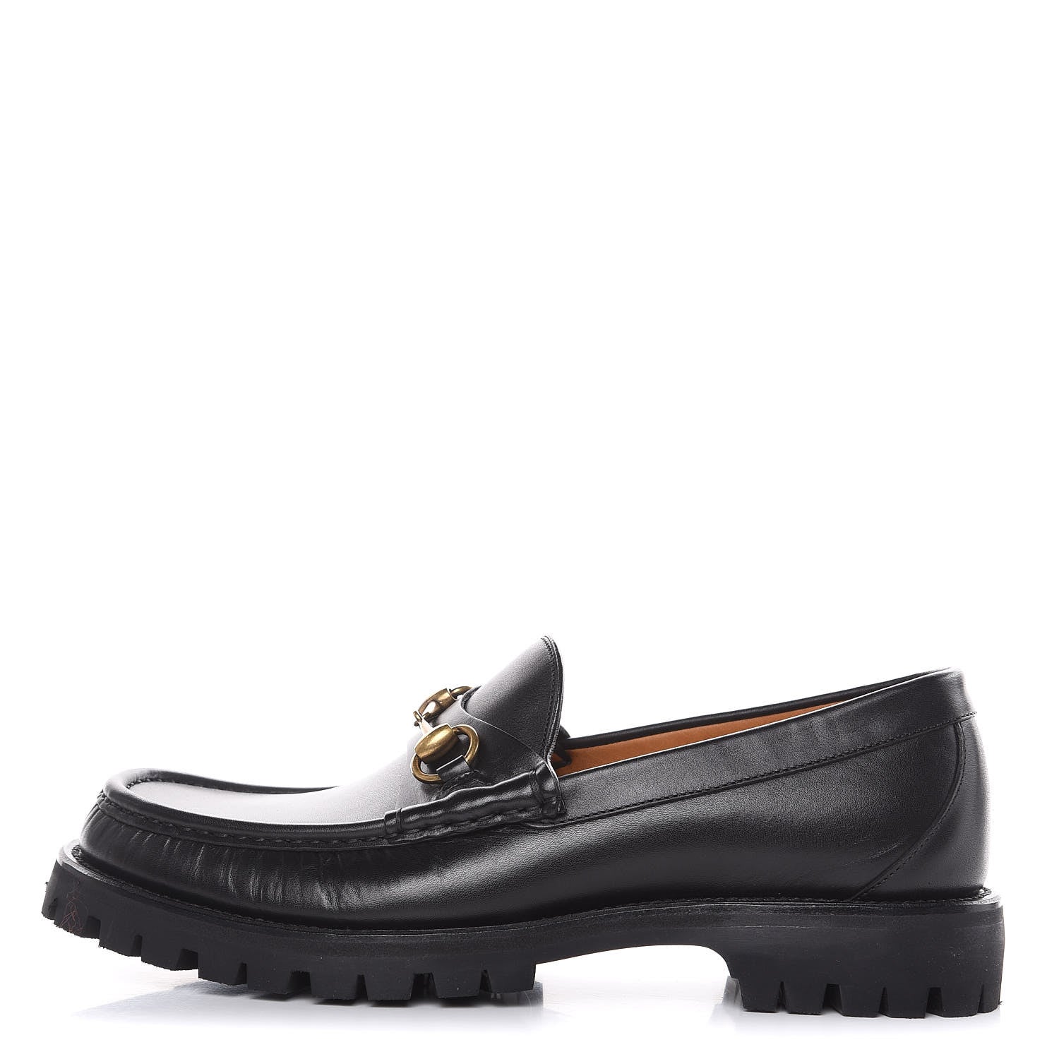 Gucci Calfskin Cirano Lux Mens Horsebit Lug Sole Loafers 7.5 Black 1 of 9