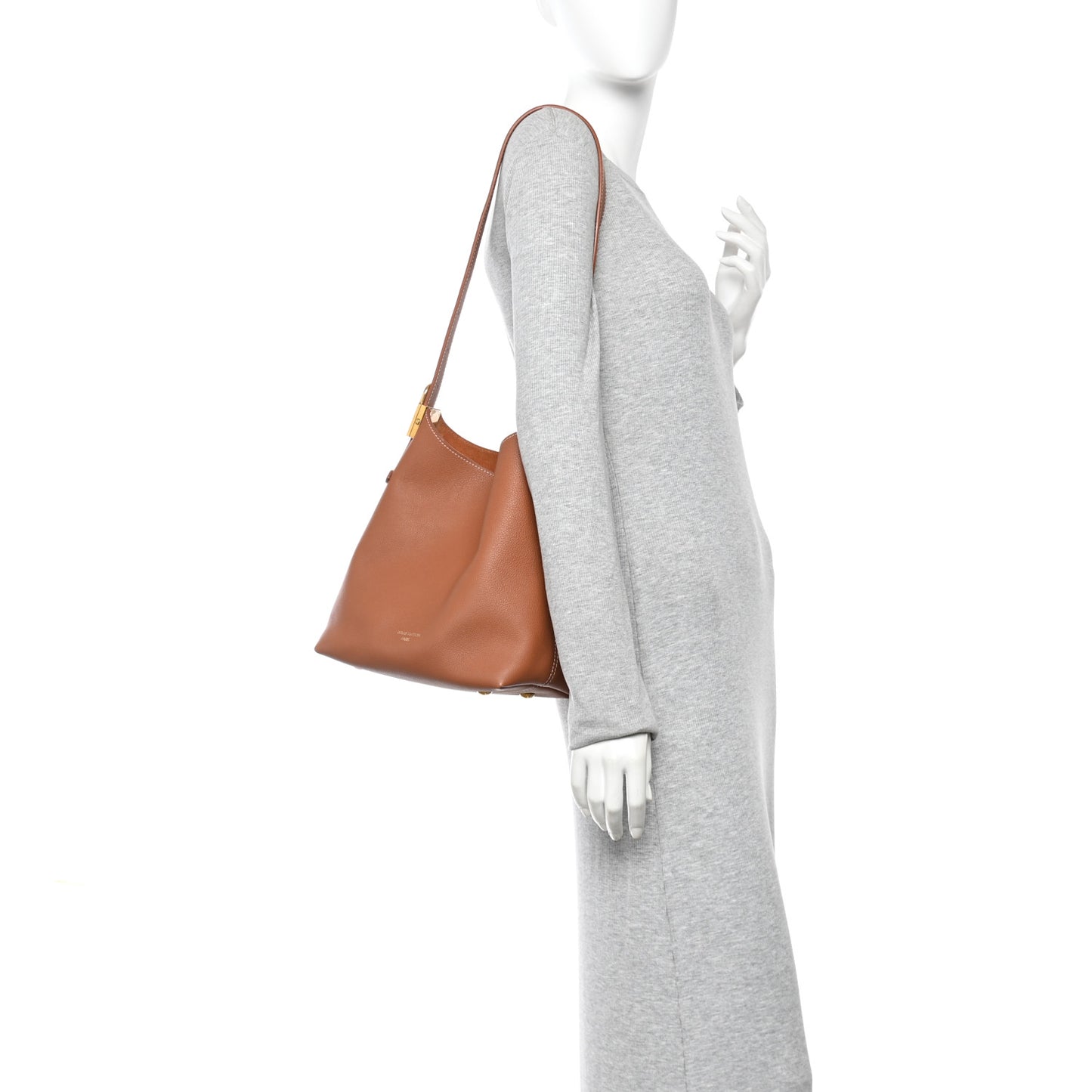 Grained Calfskin Low Key Hobo PM Cognac