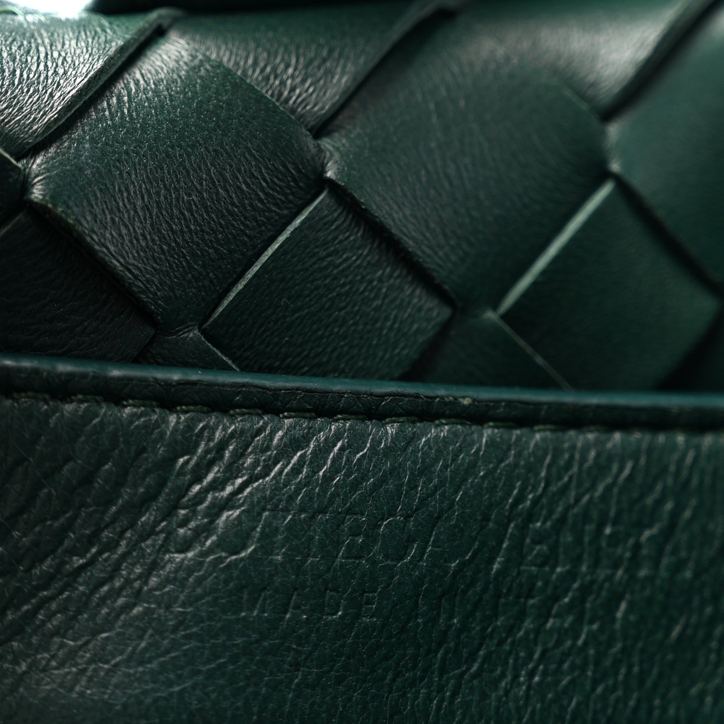 Nappa Intrecciato Medium Andiamo Shoulder Bag Emerald Green