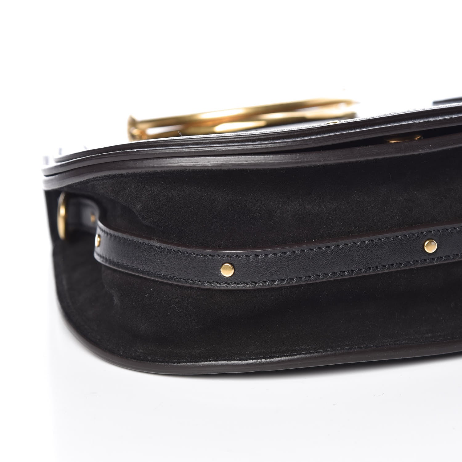 Chloe Calfskin Suede Medium Nile Bracelet Bag Black 8 of 12