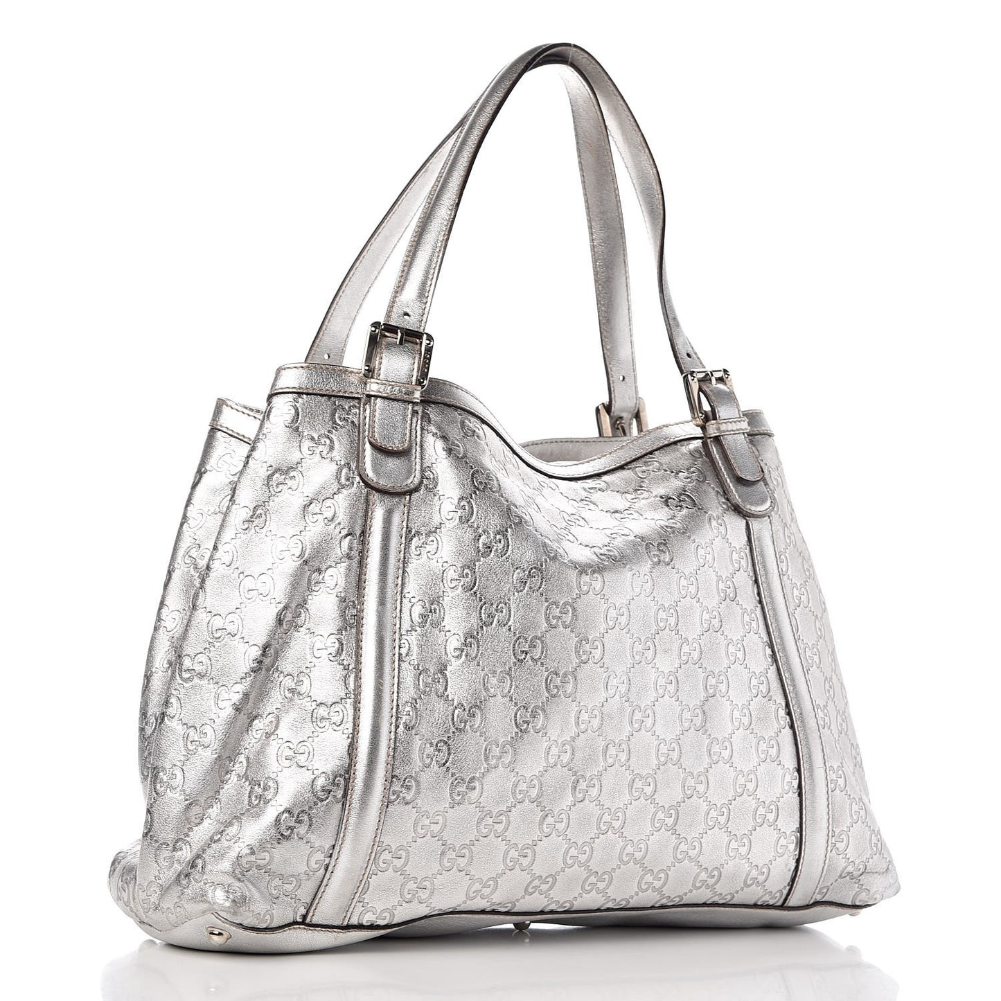 Guccissima Medium Britt Tote Silver