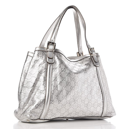 Gucci Guccissima Medium Britt Tote Silver 3 of 17
