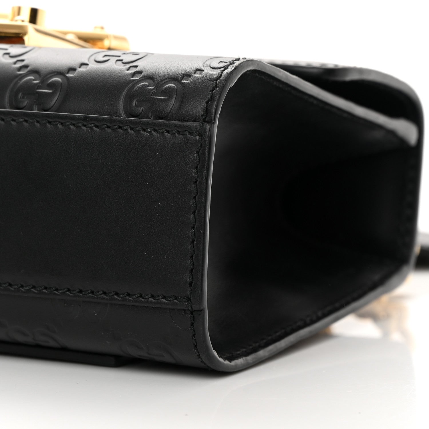 Gucci Guccissima Small Padlock Shoulder Bag Black 10 of 14