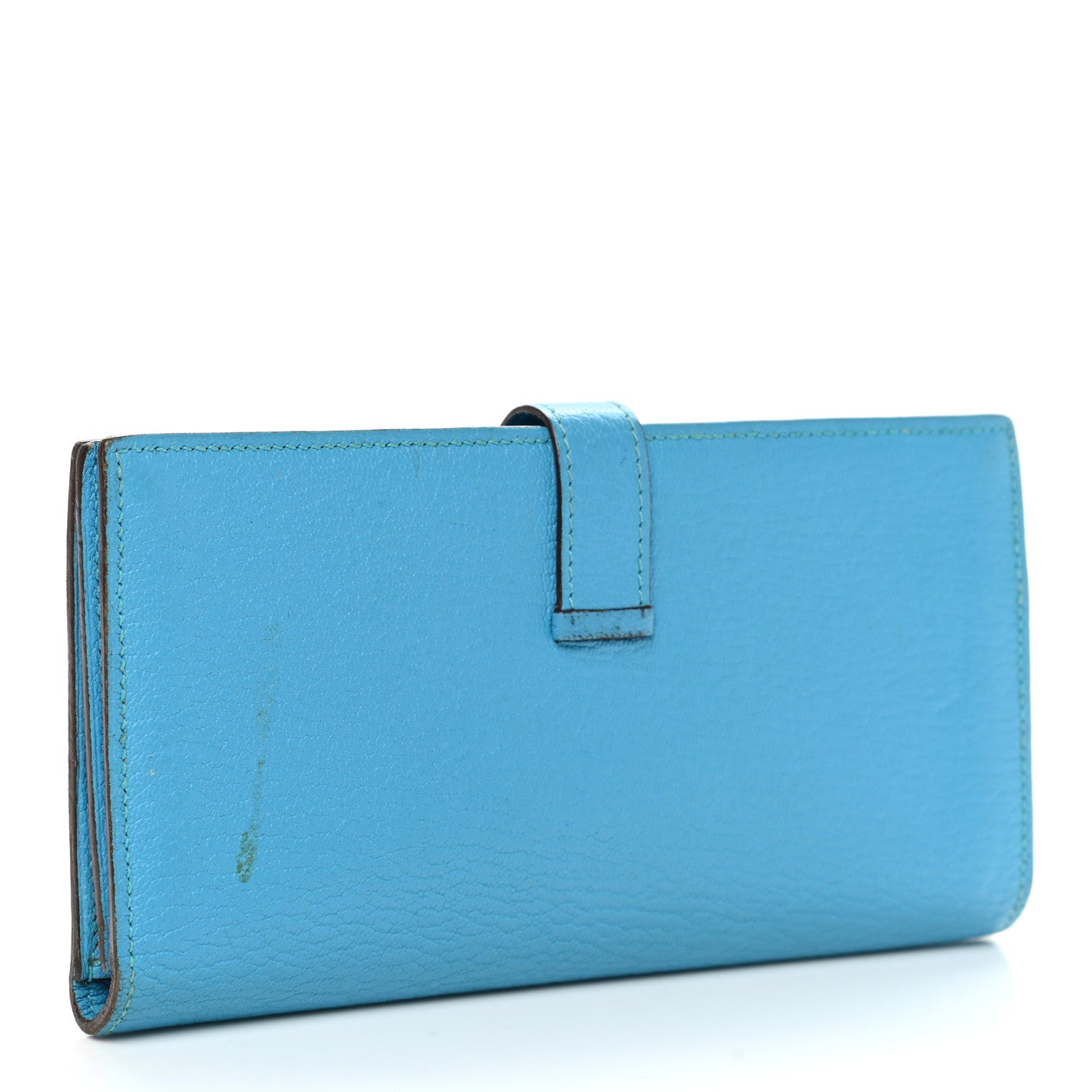 Hermes Chevre Mysore Bearn Gusset Wallet Bleu Azteque 3 of 13