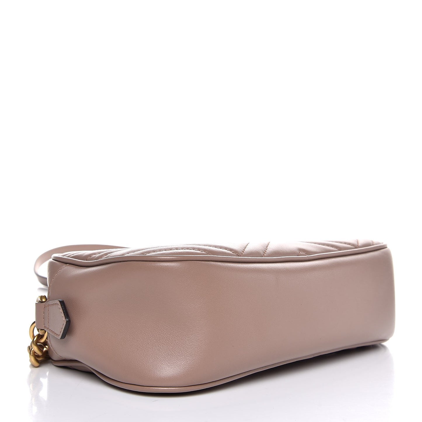 Calfskin Matelasse Small GG Marmont Chain Shoulder Bag Taupe