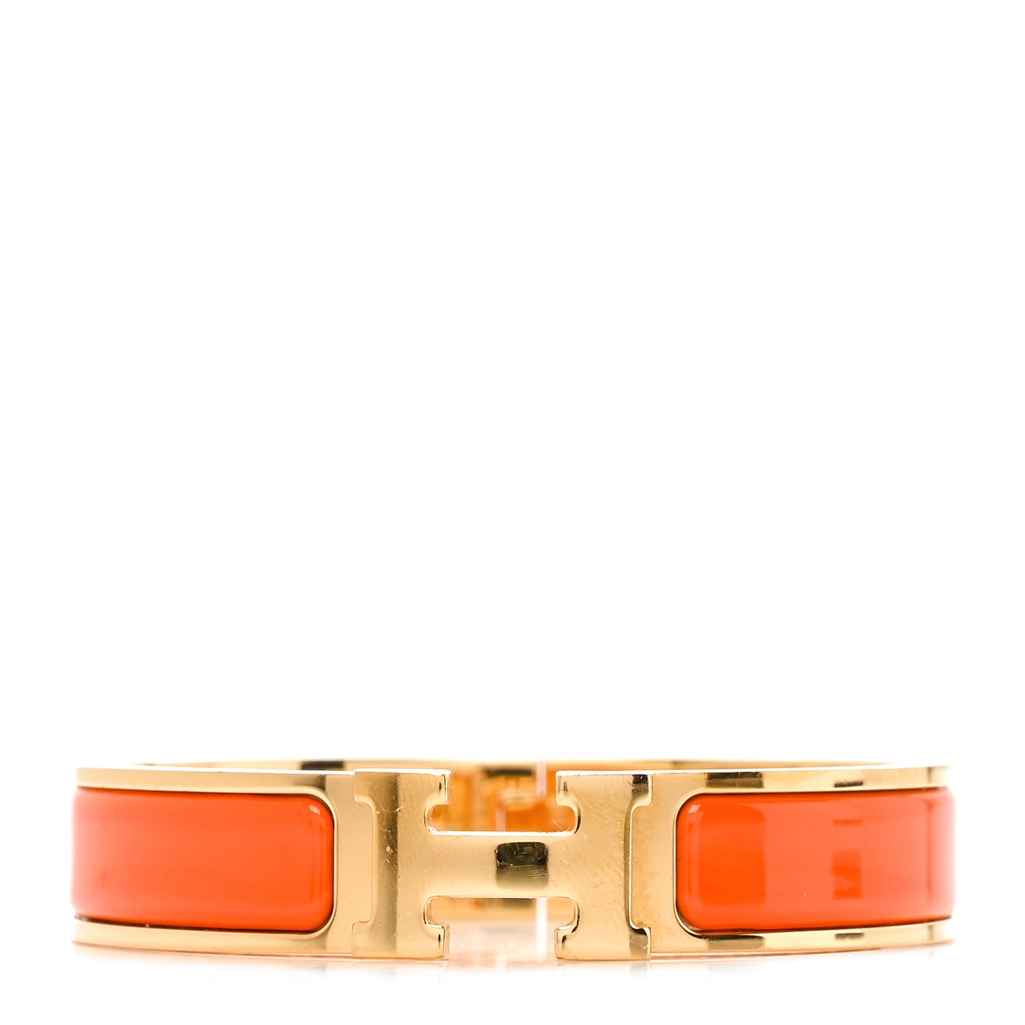 Enamel Narrow Clic Clac H Bracelet PM Orange