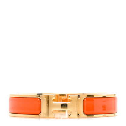 Hermes Enamel Narrow Clic Clac H Bracelet PM Orange 1 of 5