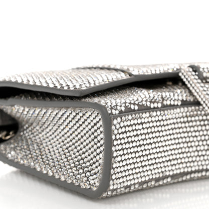 Balenciaga Strass Suede Hourglass Chain Bag Smoke Grey Crystal 8 of 9