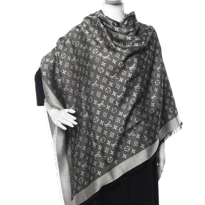 Louis Vuitton Wool Silk Monogram Denim Shawl 2 of 7