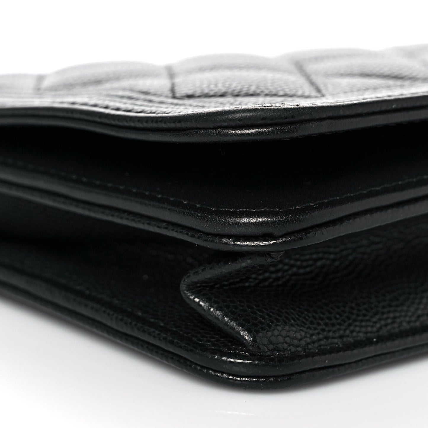 Caviar Quilted Boy Wallet On Chain WOC Black