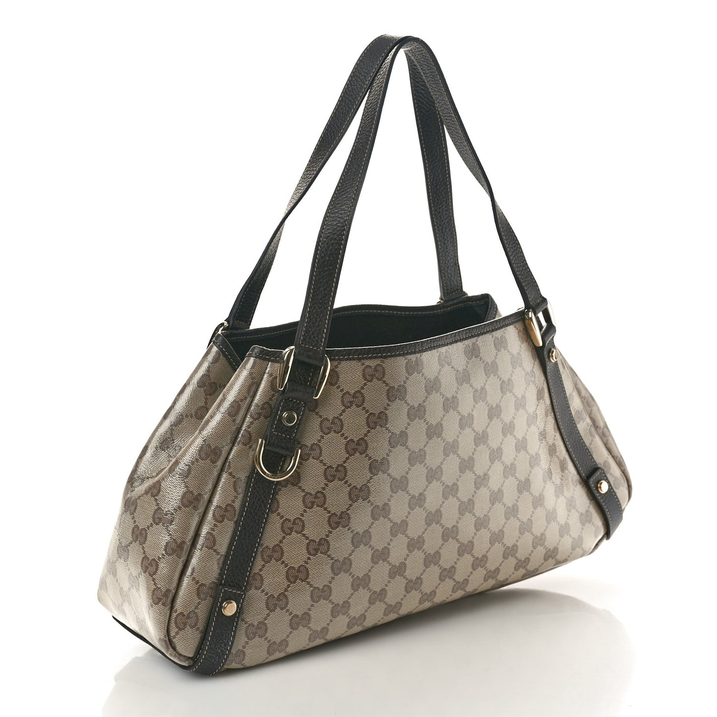 Crystal Monogram Medium Abbey Shoulder Bag Dark Brown