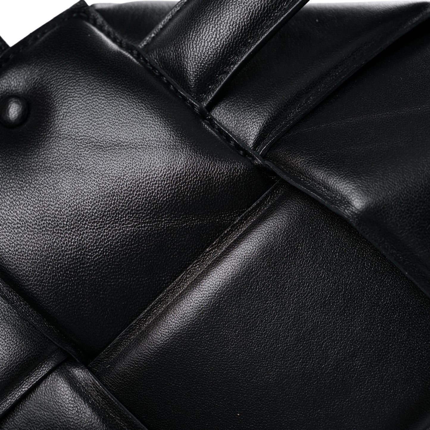 Nappa Intreccio Padded Top Handle Shoulder Bag Black