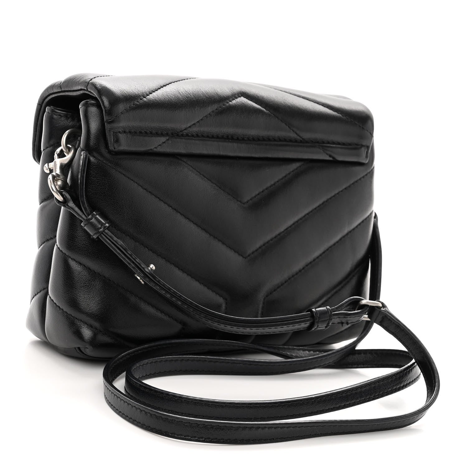 Saint Laurent SAINT LAURENT Calfskin Y Quilted Monogram Toy Loulou Crossbody Bag Black 2 of 10