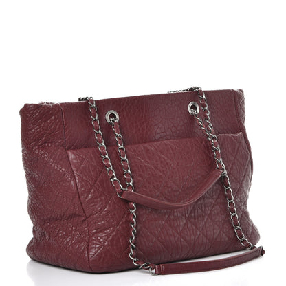 Chanel Crumpled Lambskin Quilted Large Tote Burgundy 3 of 7