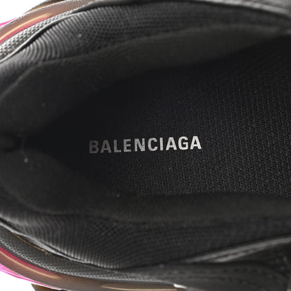 Balenciaga Fabric Mesh Clear Sole Womens Triple S Sneakers 39 Black Pink Neon 7 of 8