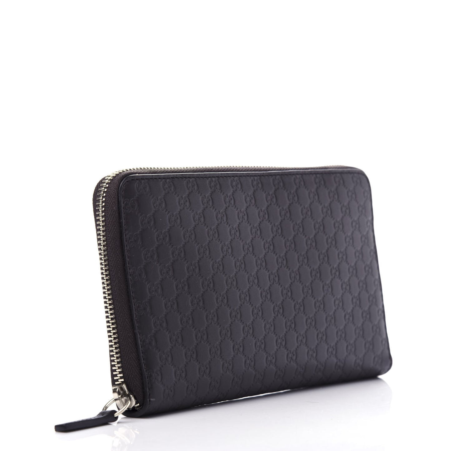 Microguccissima Large Zip Around Organizer Wallet Black
