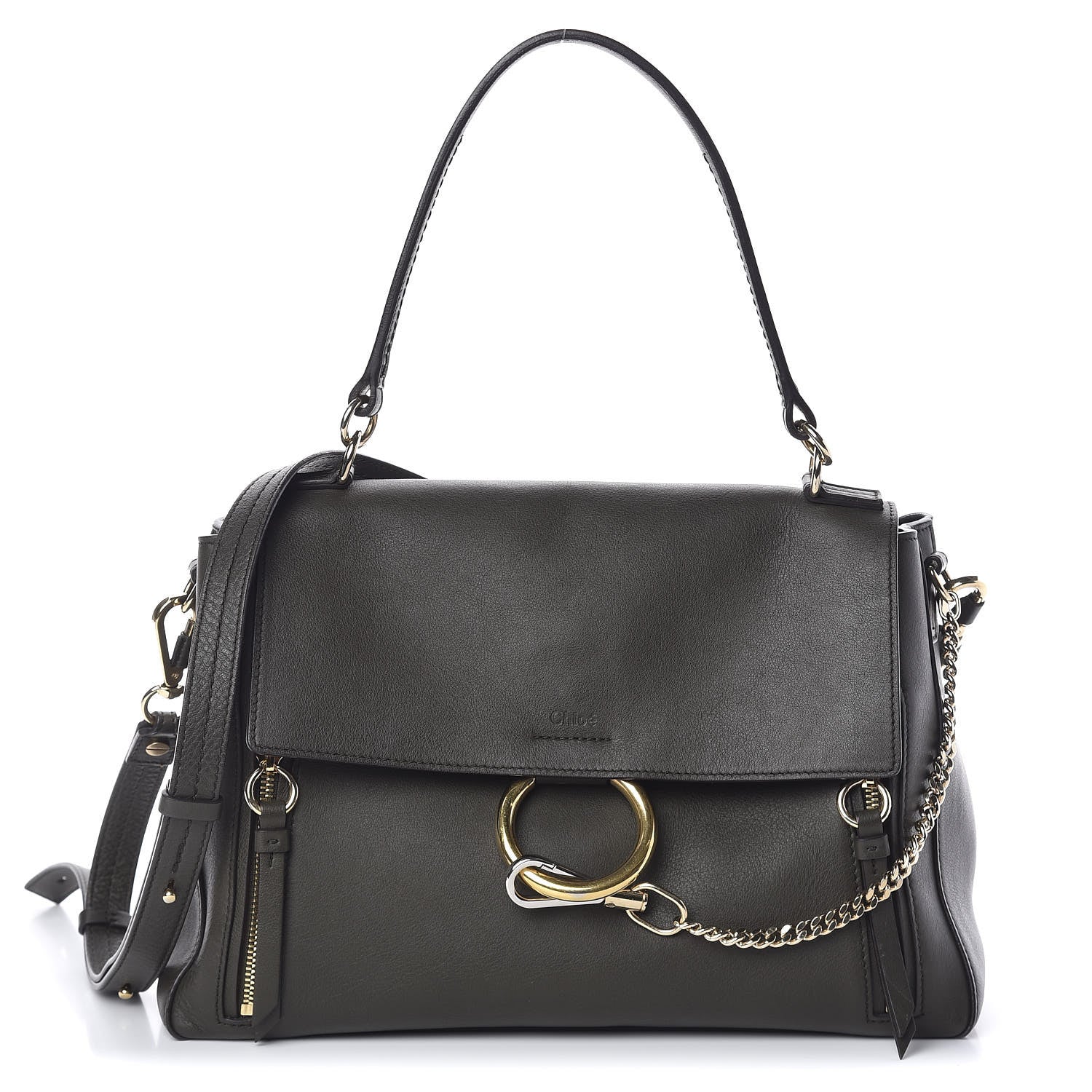 Chloe Calfskin Medium Faye Day Shoulder Bag Deep Forest 1 of 9