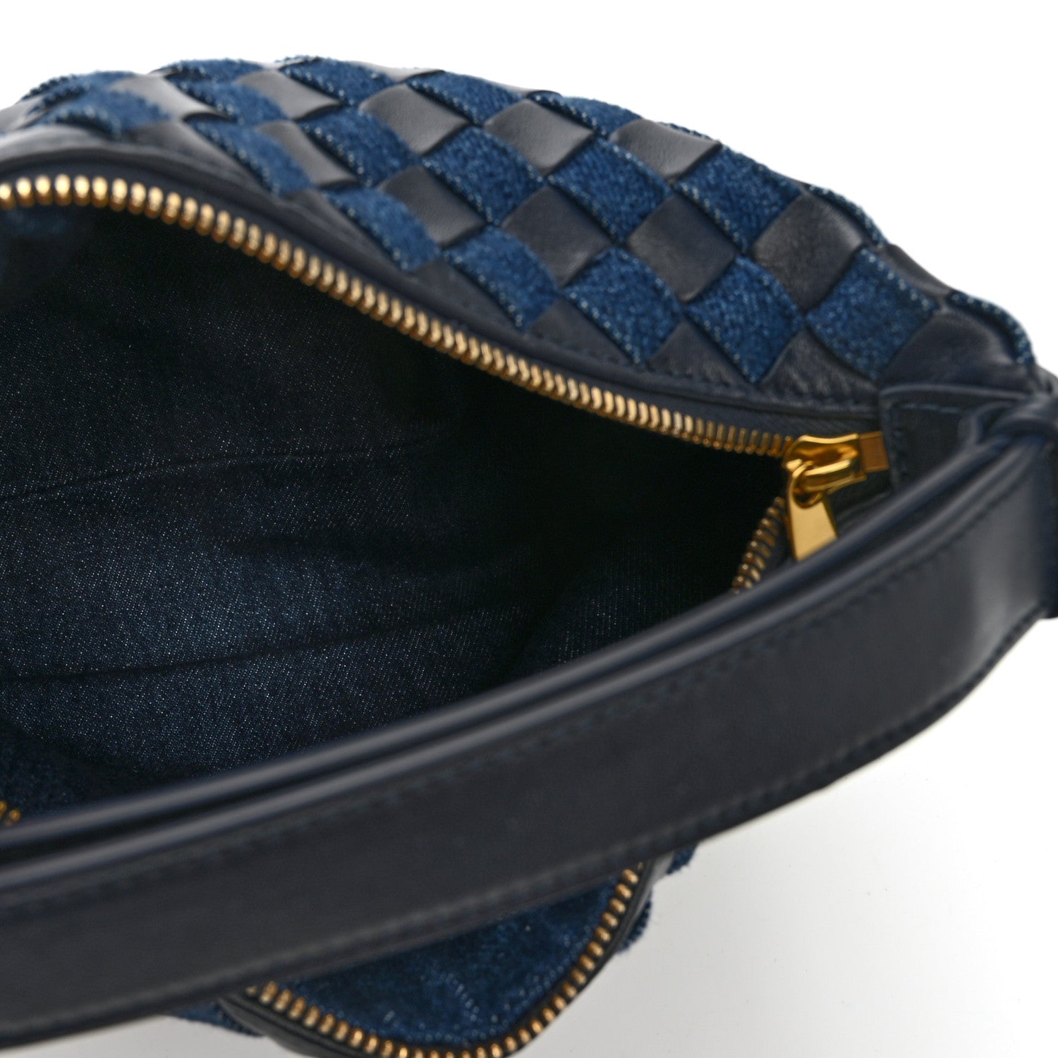 Bottega Veneta Nappa Denim Intrecciato Mini Wallace Abyss Indigo 5 of 10