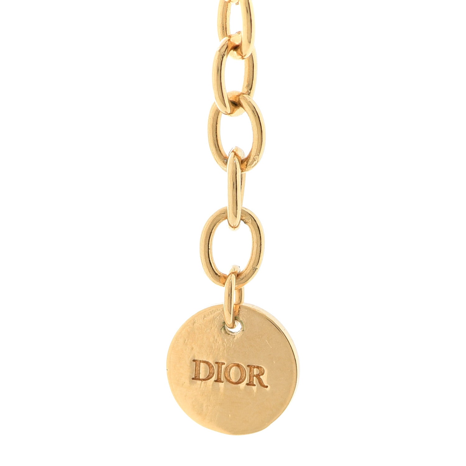 Christian Dior Crystal Diorable Giraffe Logo Necklace Gold 7 of 8