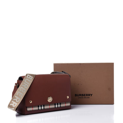 Burberry Calfskin Vintage Check Note Crossbody Bag Tan 12 of 12