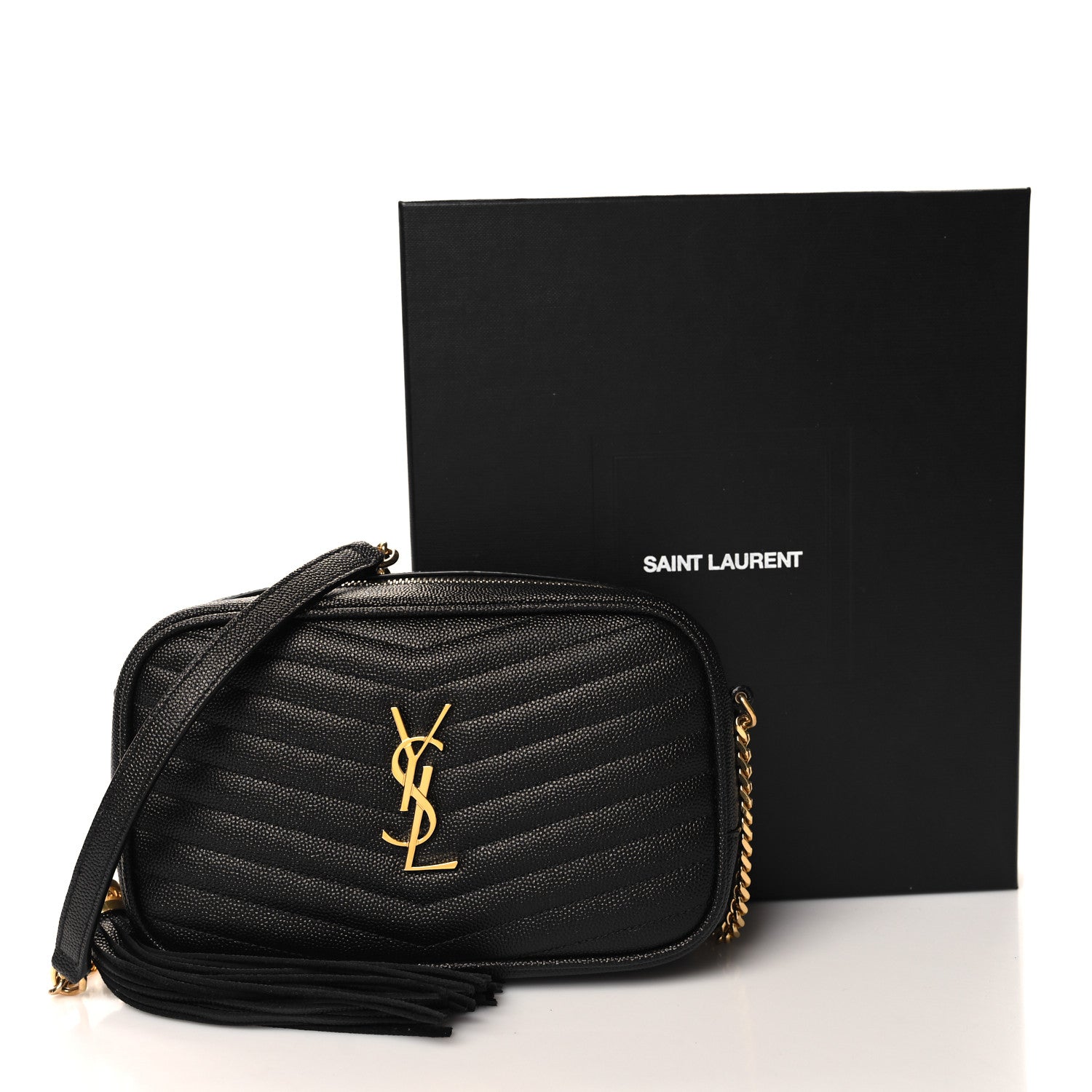 Saint Laurent Grain De Poudre Matelasse Monogram Mini Lou Camera Bag Black 11 of 11