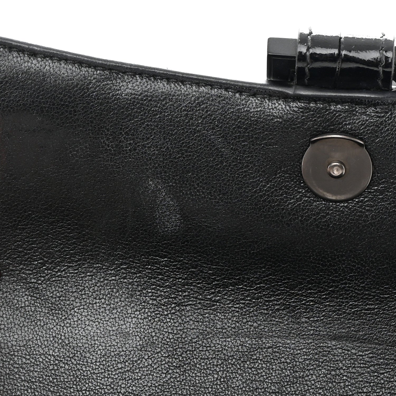 Balenciaga Shiny Calfskin Monochrome Crocodile Embossed Hourglass Top Handle Bag XS Black 13 of 25