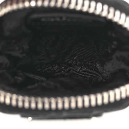 Prada Re-Nylon Pocket Triangle Padded Mini Key Chain Pouch Black 5 of 6