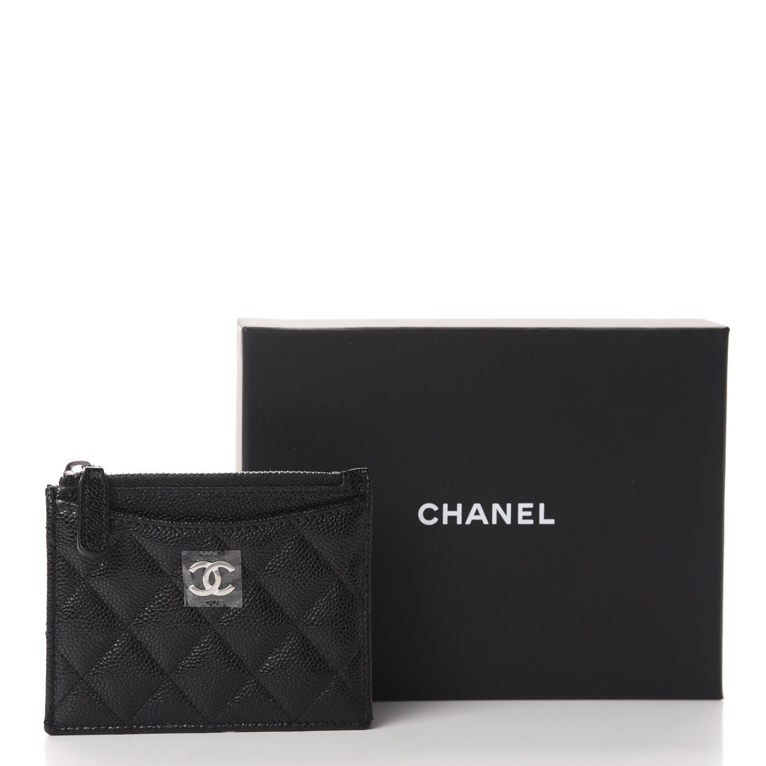 Chanel Caviar Quilted CC Zip Card Holder Black 8 of 8