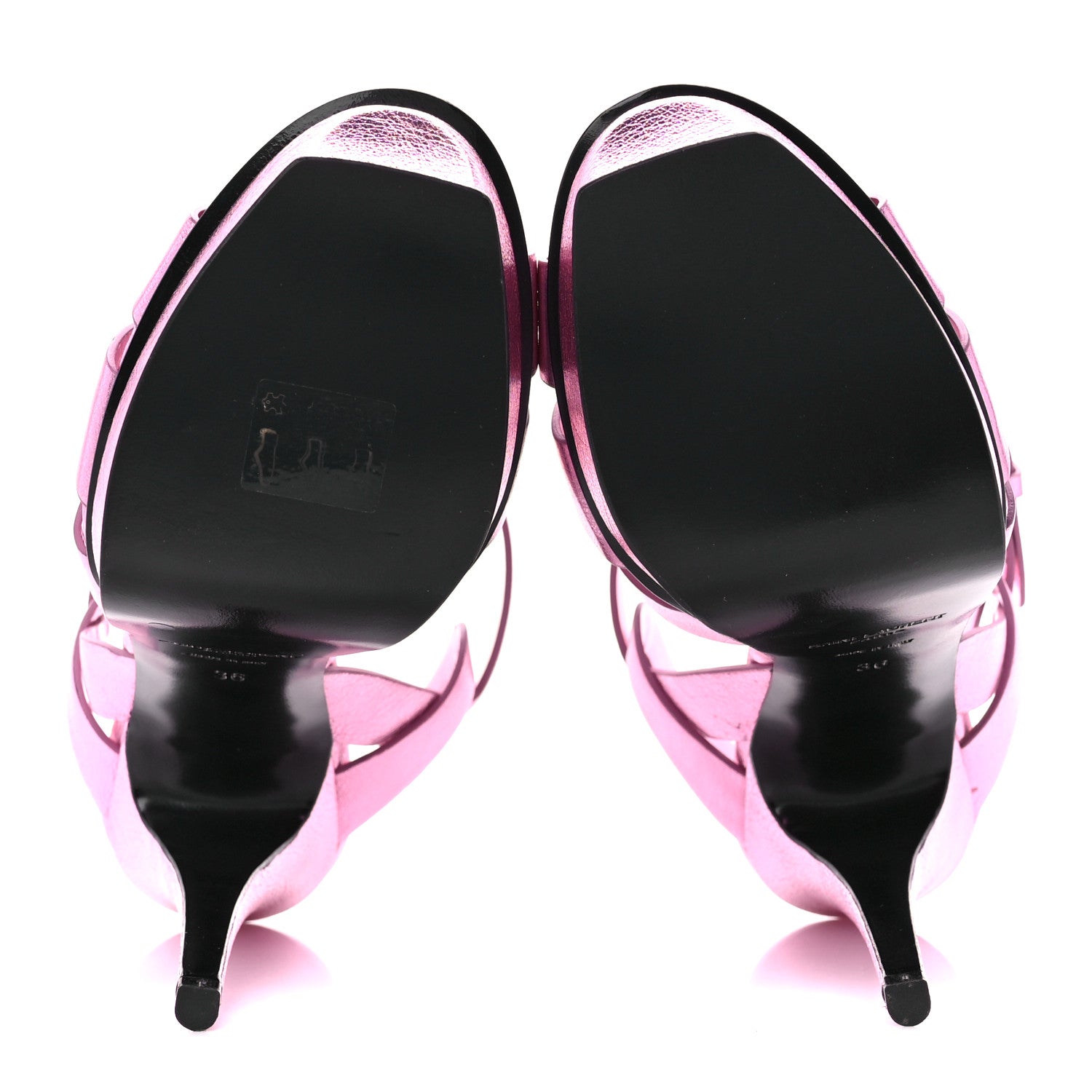 Saint Laurent Metallic Calfskin Tribute 105 Platform Sandals 36 Pink 5 of 9