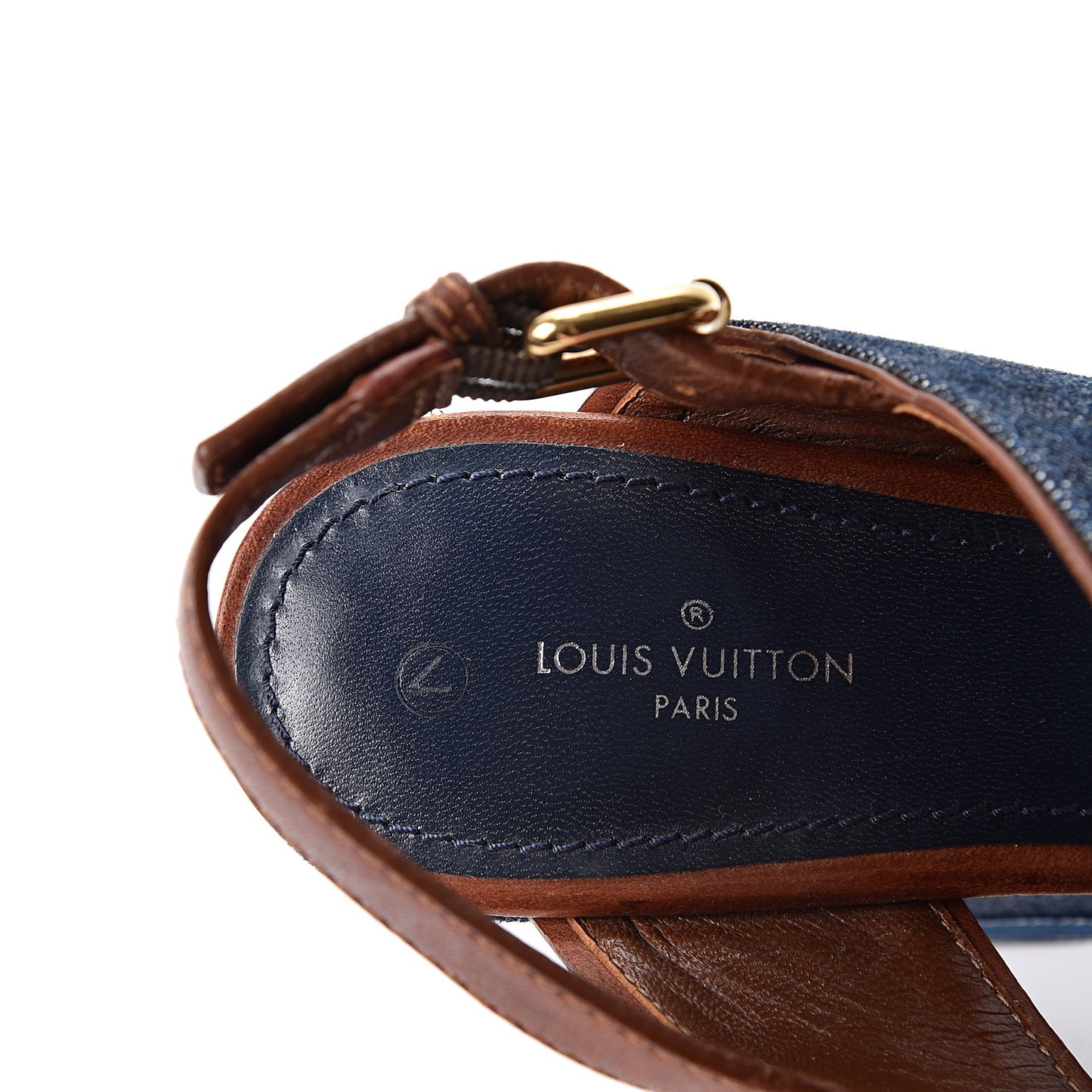 Denim Croisiere Wedge Sandals 38 Marine