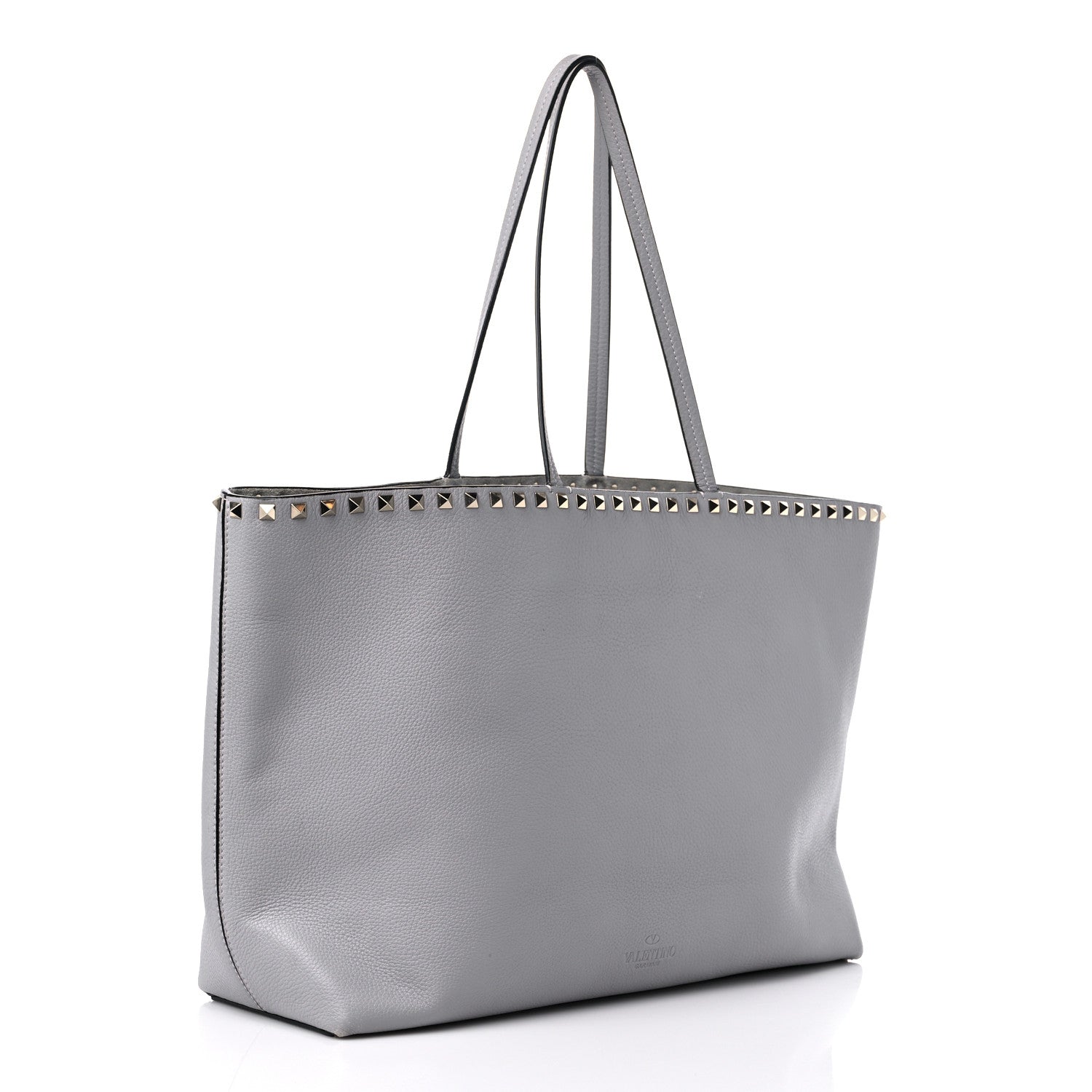 Valentino Garavani Grained Calfskin Rockstud Shoulder Tote Perla 3 of 14