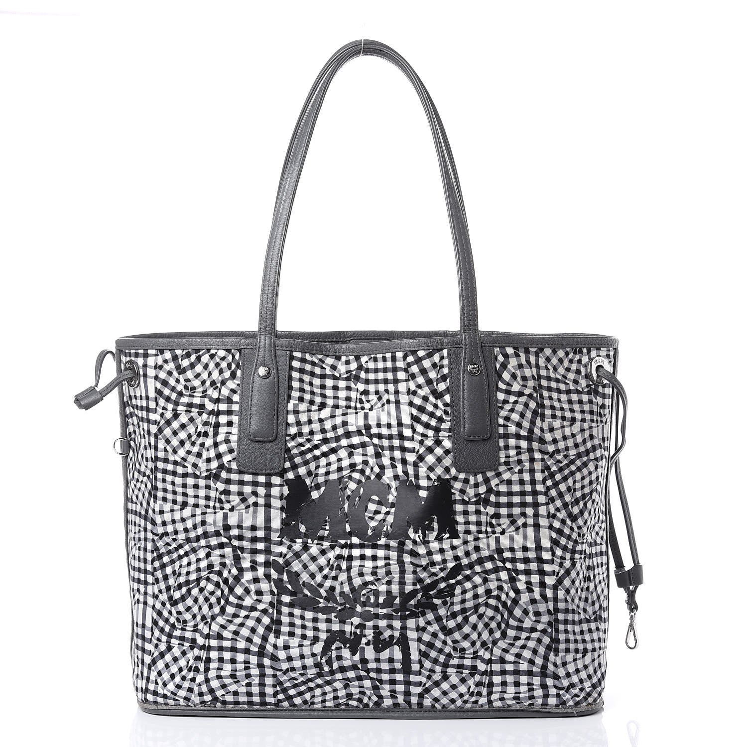 MCM Visetos Medium Liz Reversible Shopper Tote Phantom Grey 3 of 15