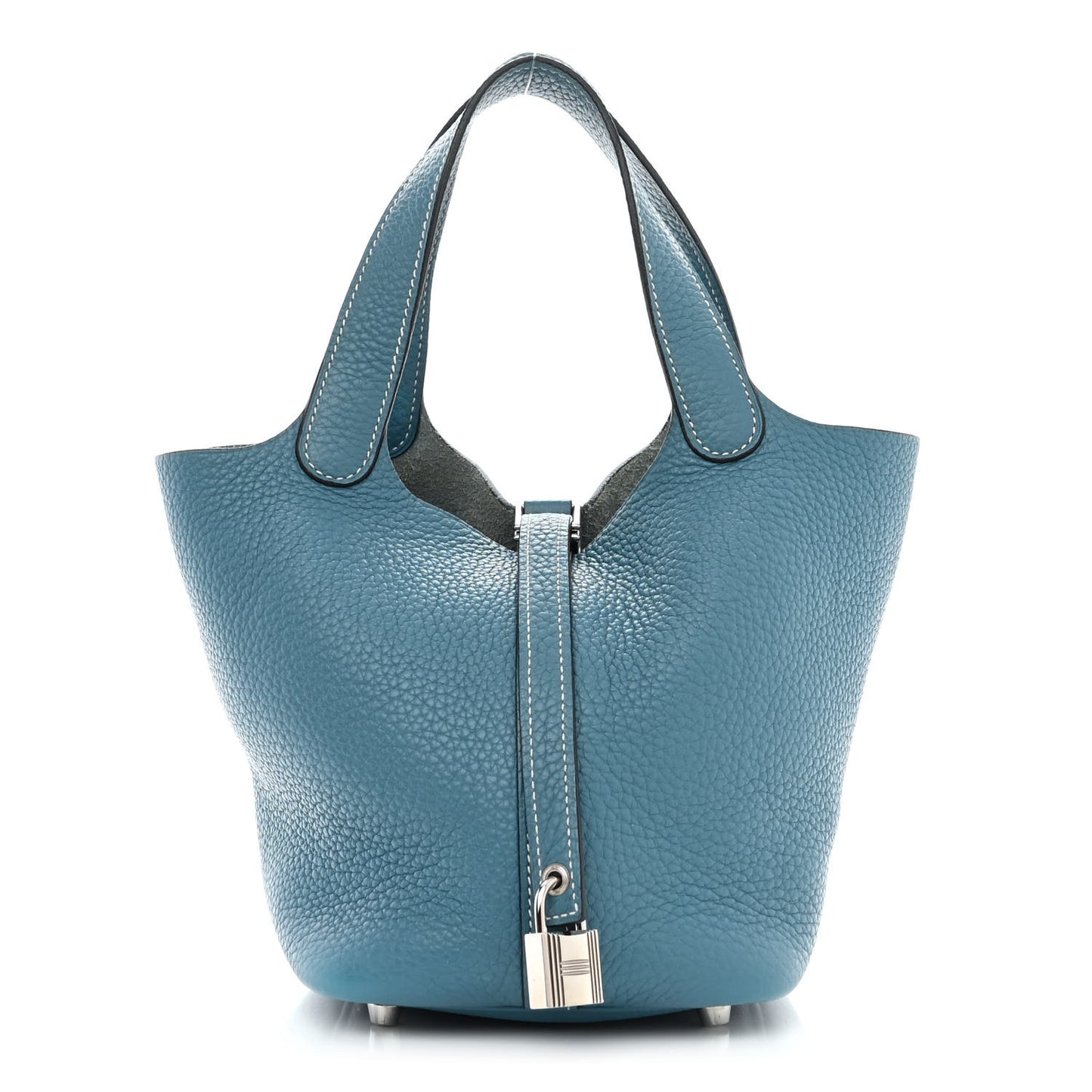 Taurillon Clemence Picotin Lock 18 PM Blue Jean