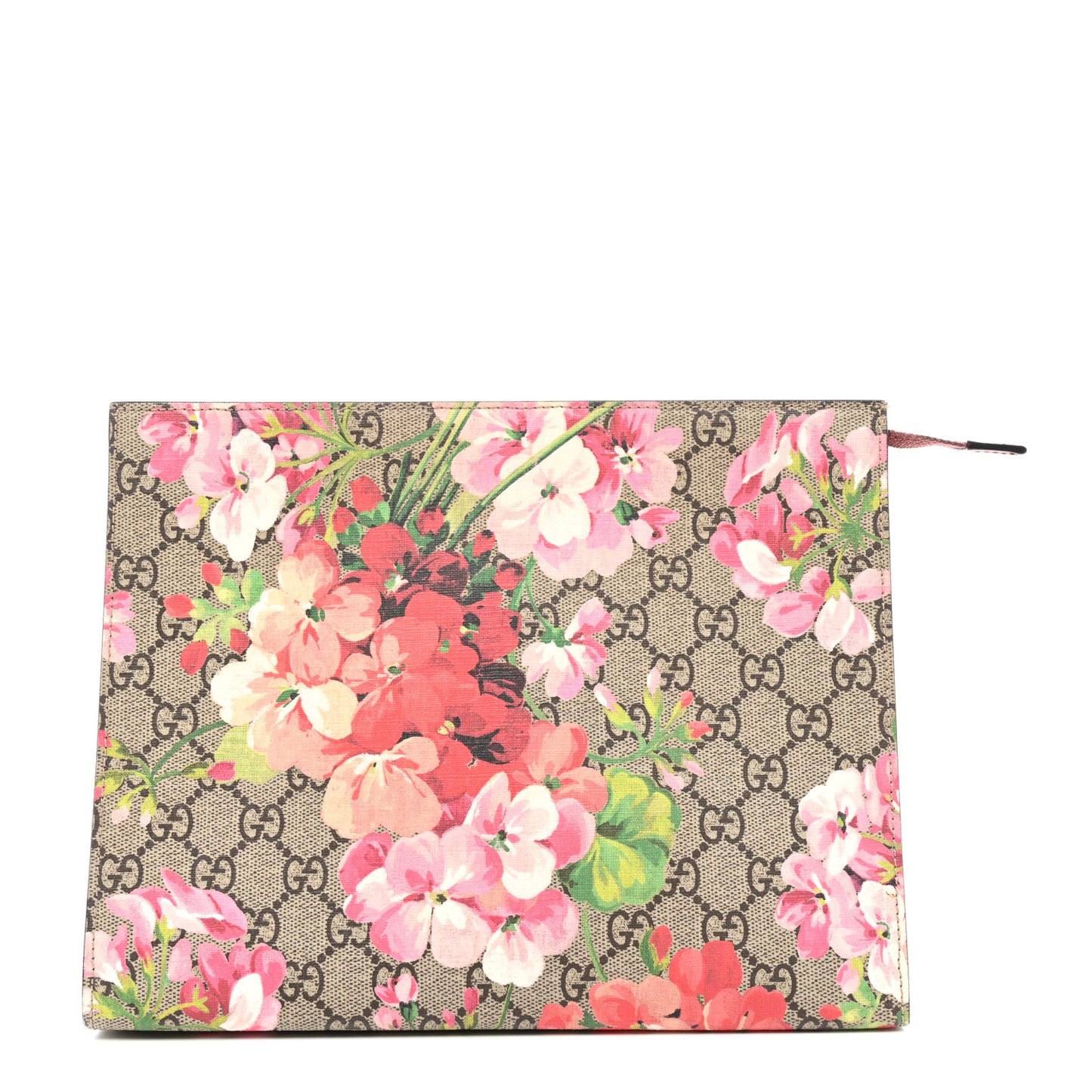 GG Supreme Monogram Blooms Large Cosmetic Case Beige Multicolor Dry Rose