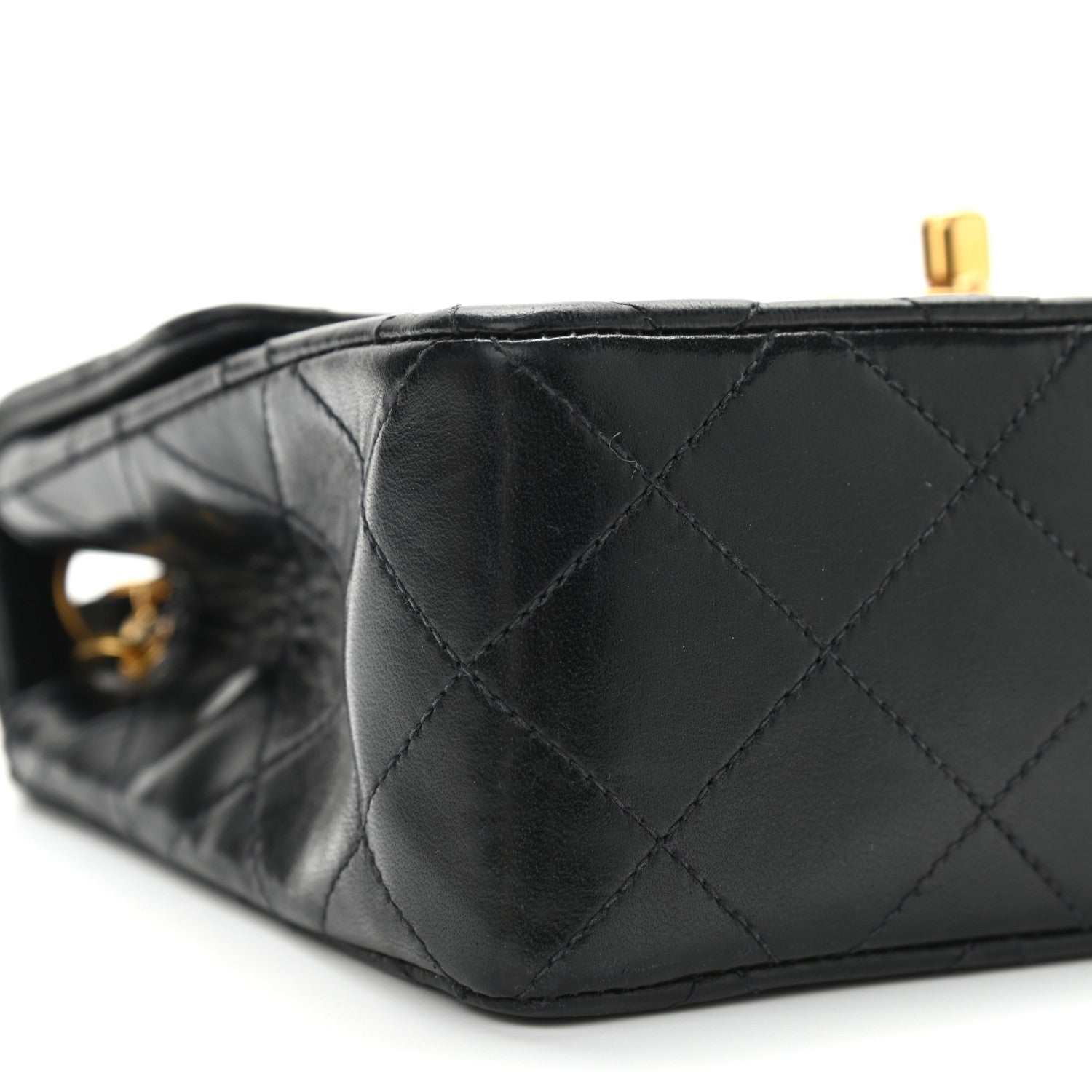 Chanel Lambskin Quilted Mini Square Flap Bag Black 8 of 9