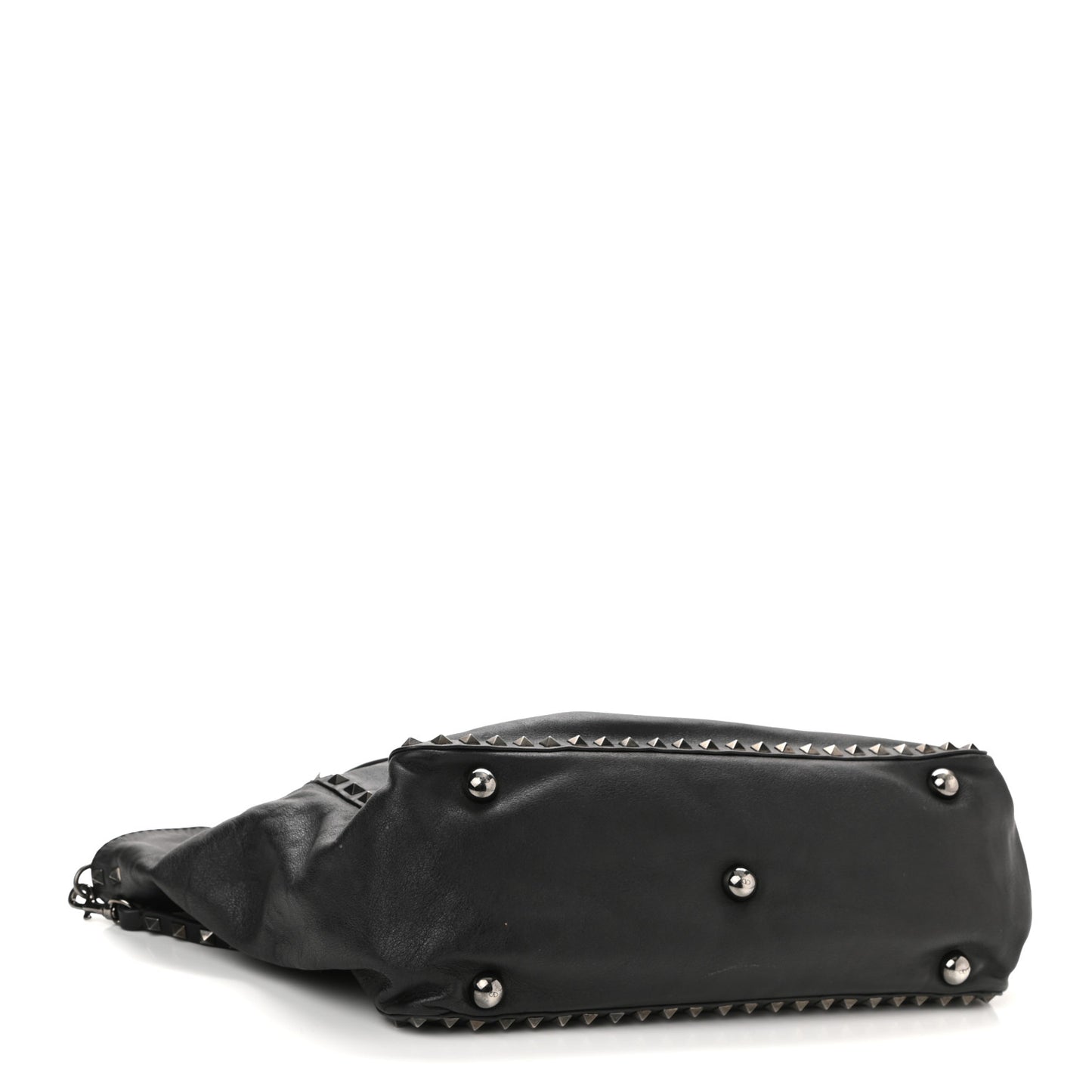 Vitello Medium Rockstud Tote Black