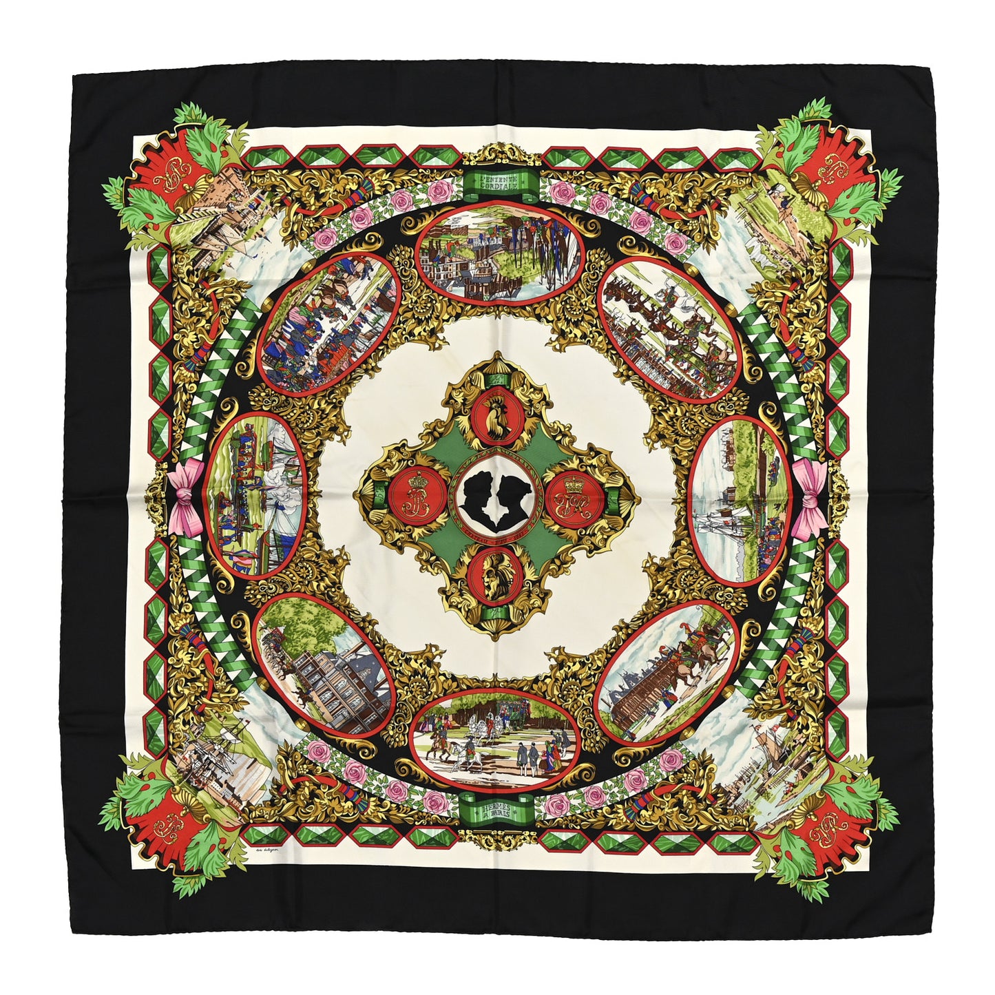 Silk L'entente Cordiale Scarf 90