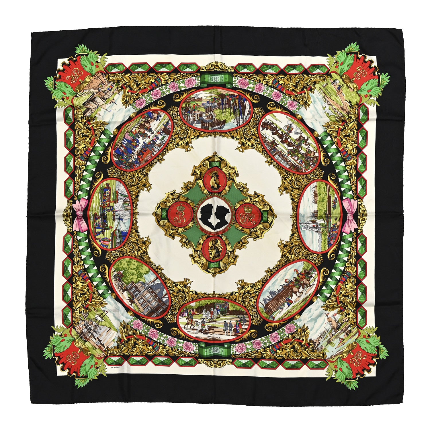 Hermes Silk L'entente Cordiale Scarf 90 1 of 6