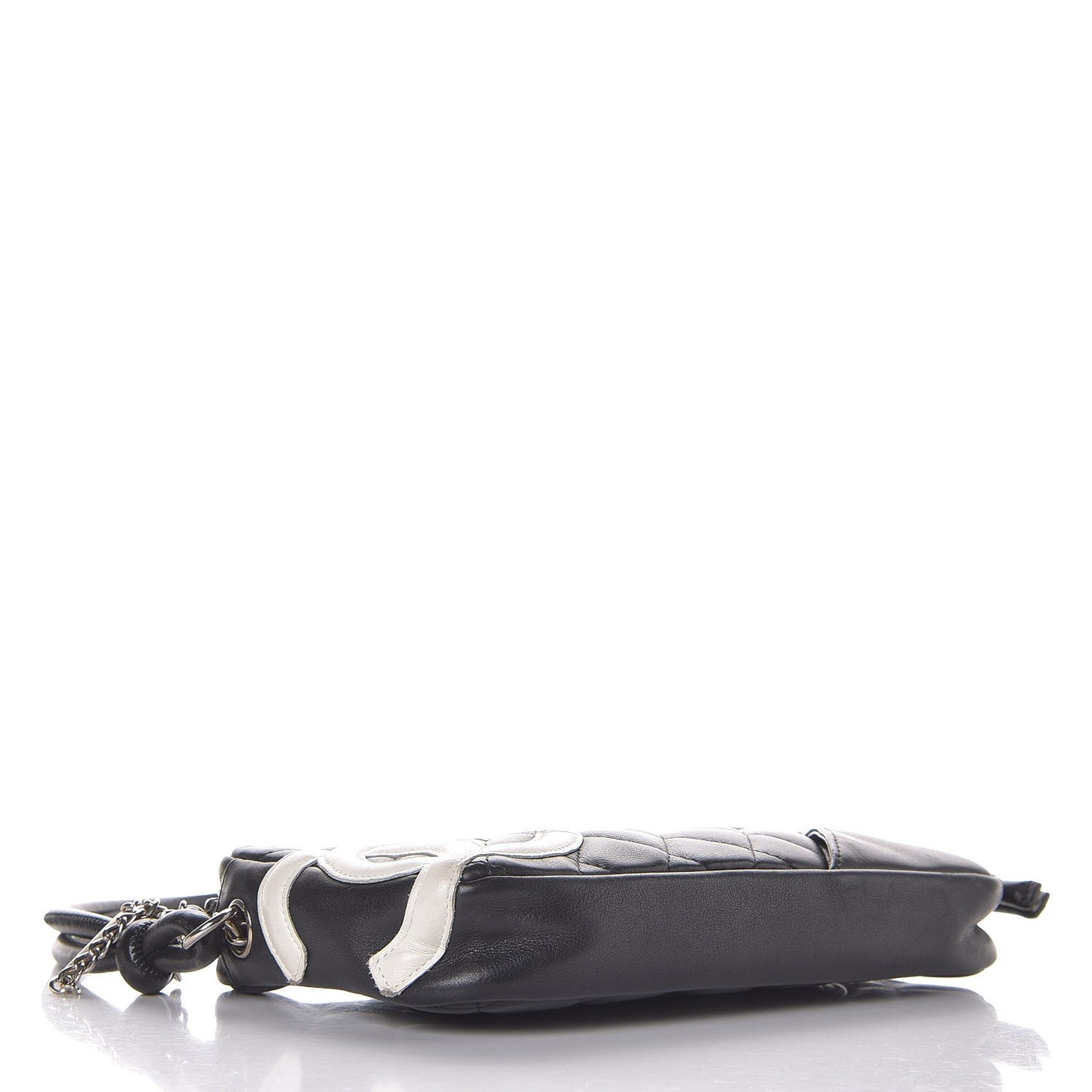 Calfskin Quilted Cambon Pochette Black White