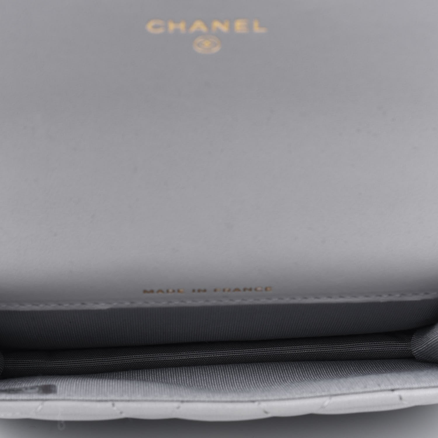Chanel Lambskin Quilted Top Handle Flap Coin Purse With Chain Grey 4 of 5