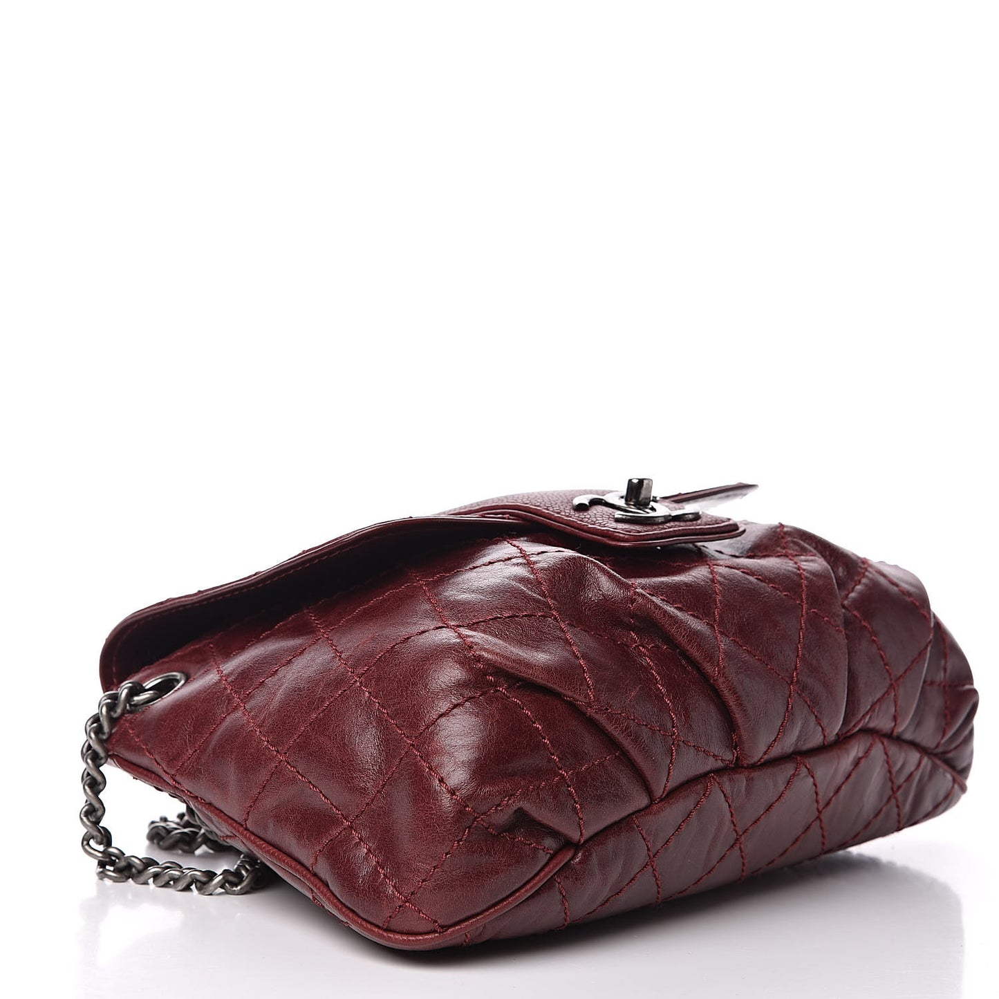 Caviar Aged Calfskin Medium Bubble Graphic Messenger Bag Dark Red