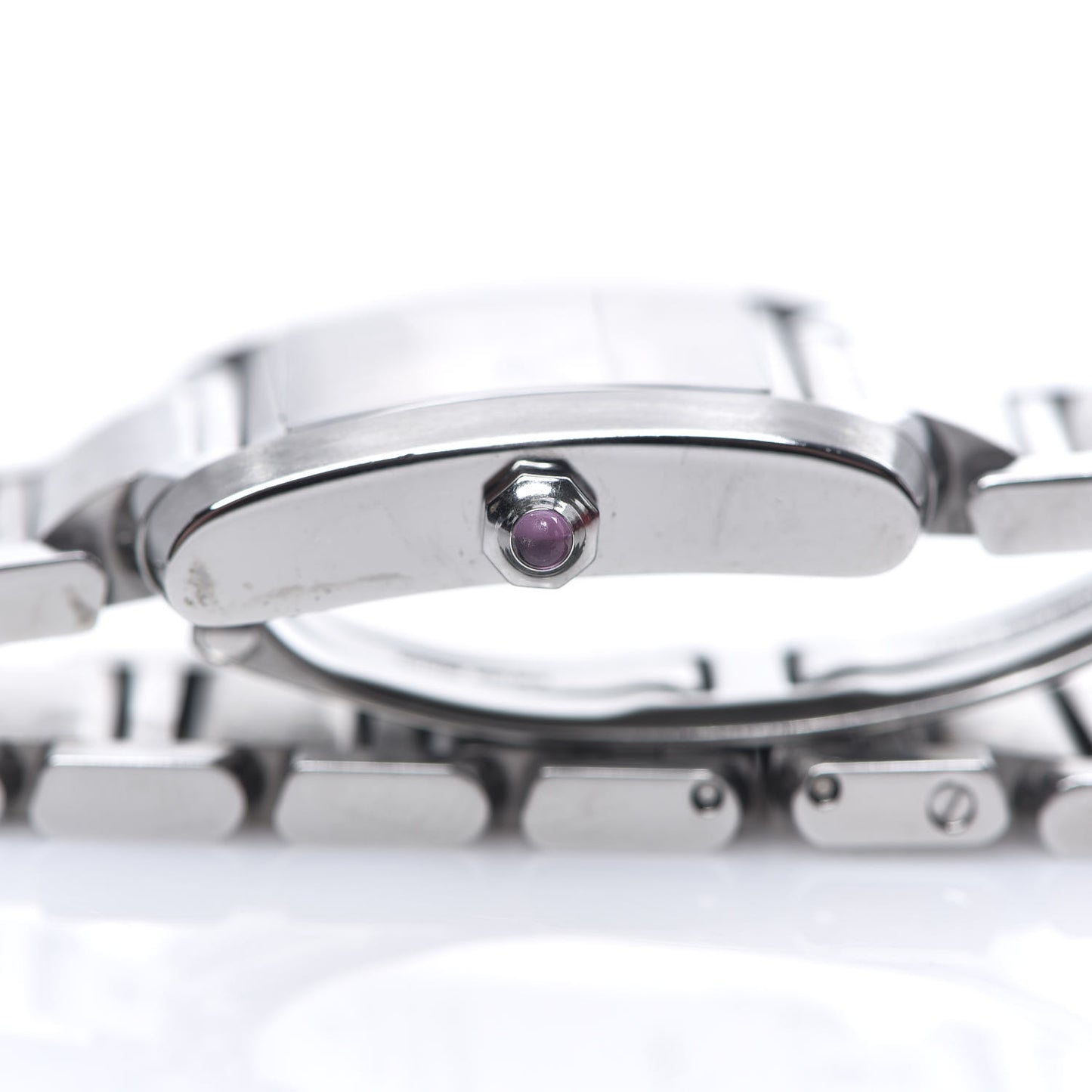 Stainless Steel Pink Mother of Pearl 20mm Tank Francaise Quartz Watch
