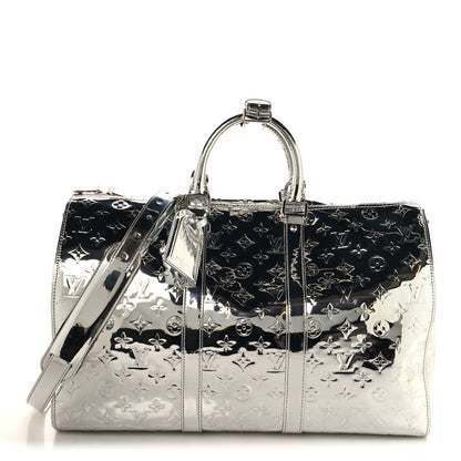Louis Vuitton Monogram Mirror Keepall Bandouliere 45 Silver 1 of 8