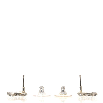 Chanel Crystal CC Earrings Silver 3 of 5