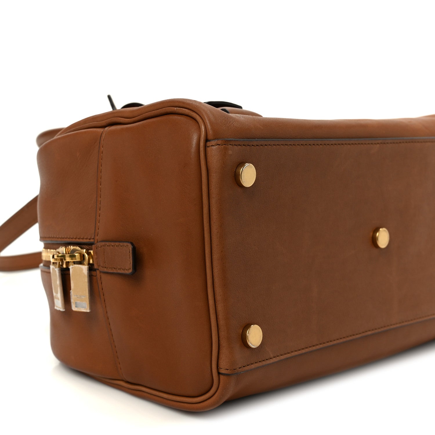 Saint Laurent Calfskin Small Sac De Jour Boston Handle Toasted Brown 10 of 11